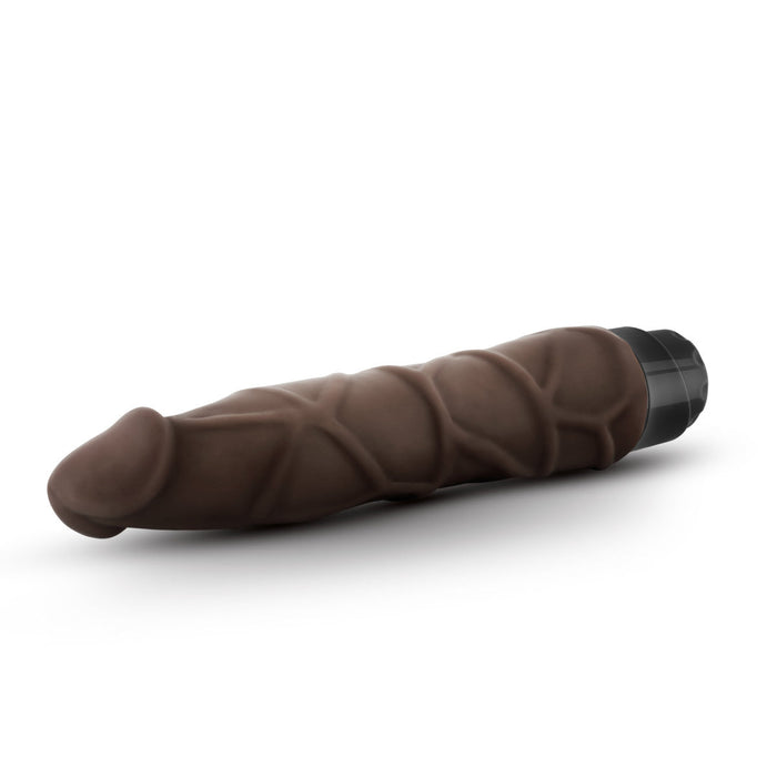 Eden 9" Long Brown Ridged Realistic 1 Mode Vibrating Dildo