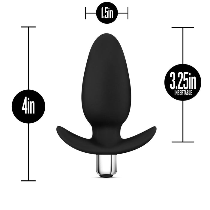 Eden 4.5" Long Black Silicone 10 Mode Anal Butt Plug