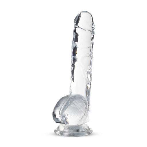 Adult Sex Toys 8" Long Clear Realistic Dildo With Balls & Suction Cup Base