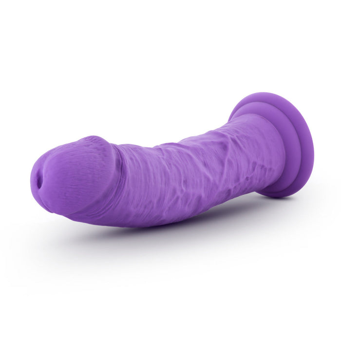 Eden 8" Long Silicone Purple Realistic Curved Dildo With Suction Cup Base