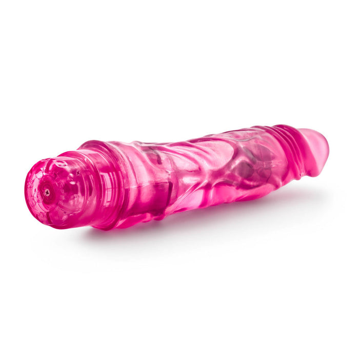 Eden 9" Long Glow In The Dark Pink Ridged 1 Mode Vibrating Dildo