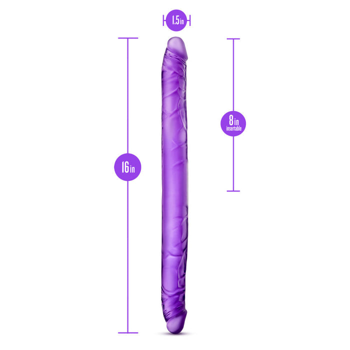 Eden 16" Long Purple Realistic Double Sided Dildo