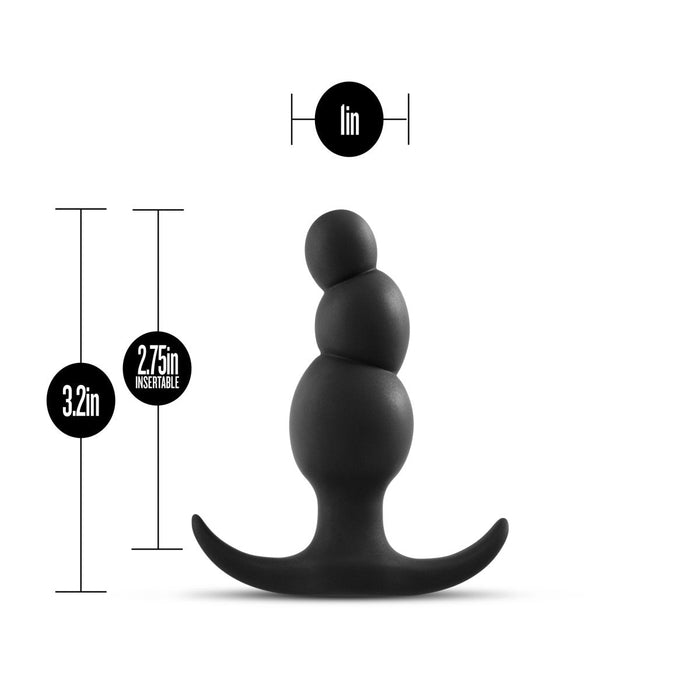 Eden 3" Long Black Silicone Tapered Anal Butt Plug