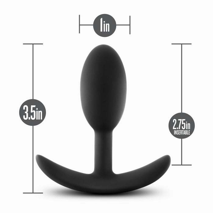 Eden 3.5" Long Black Silicone Motion Activated Anal Butt Plug