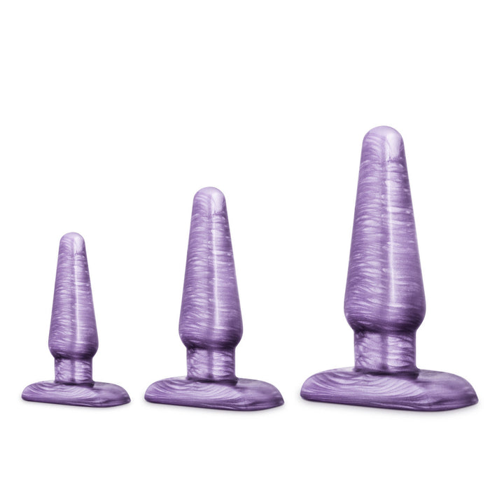 Adult Sex Toys 3 Piece Purple Beginner's Anal Butt Plug (3 Pack)