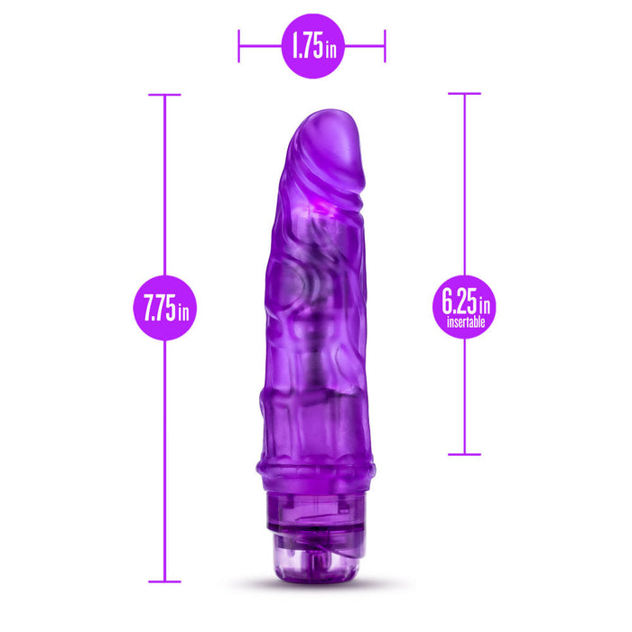 Eden 7.75" Long Purple Realistic Multispeed Vibrating Dildo