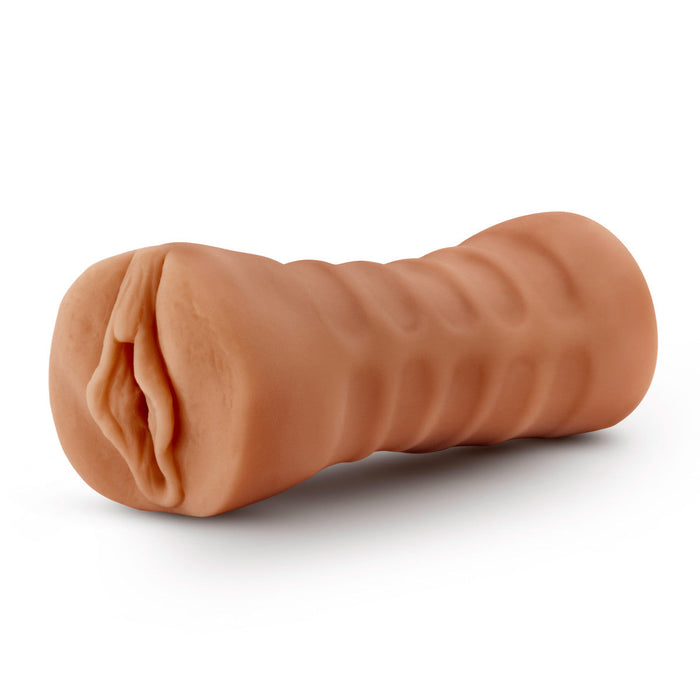 Eden Ultra Soft Brown Realistic Ribbed Pocket Pussy Vibrating Masturbator