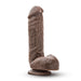 Adult Sex Toys 8.5" Long Brown Ridged Suction Realistic Dildo With Suction Cup Base