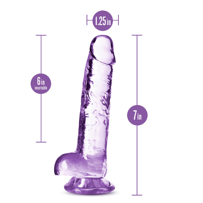 Eden 7" Long G Spot Dildo With Balls & Suction Cup Base