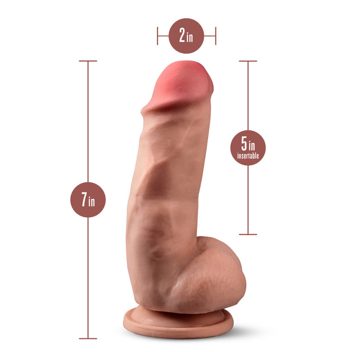 Eden 7" Long Posable Brown Realistic Dildo With Balls & Suction Cup Base