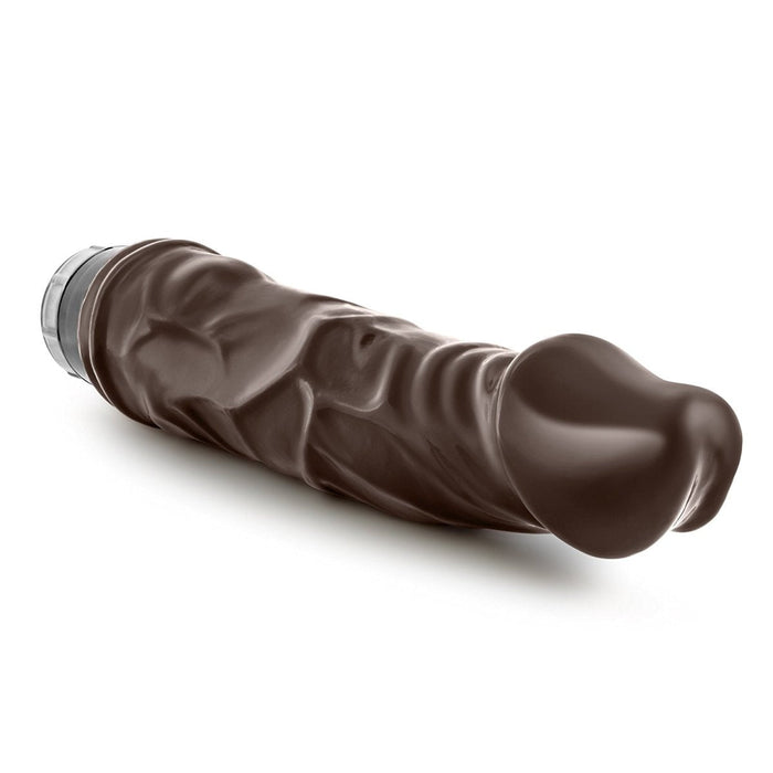 Eden 8.5" Long Brown Ridged Realistic 1 Mode Vibrating Dildo