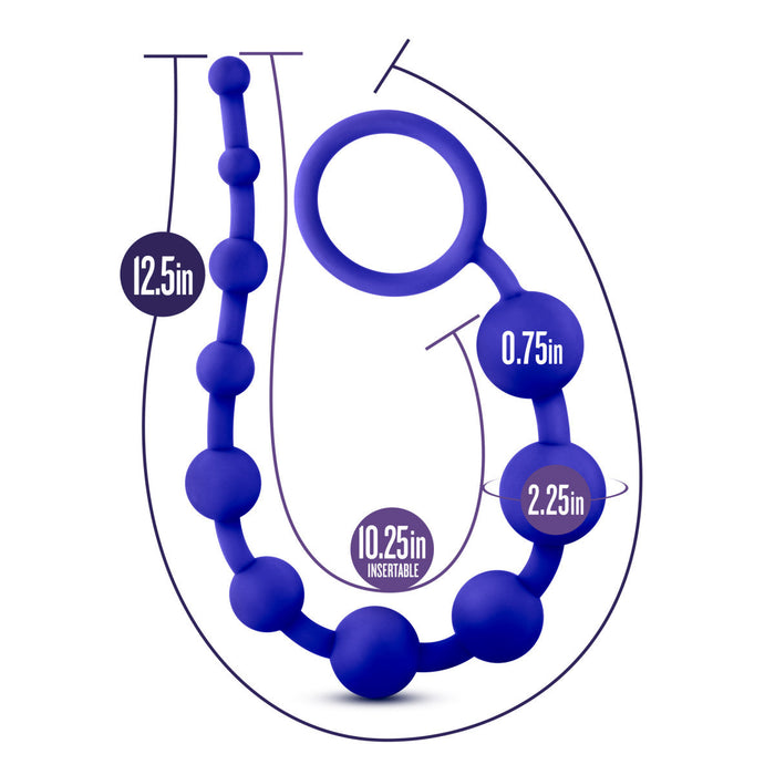 Eden 12.5" Long Purple Silicone Anal Beads