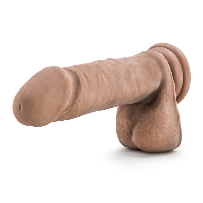 Eden 8" Long Brown Rigid Dildo With Balls & Suction Cup Base