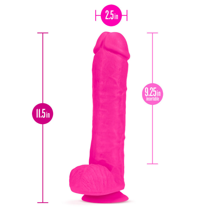 Eden 11.5" Long Pink Realistic Dildo With Balls & Suction Cup Base