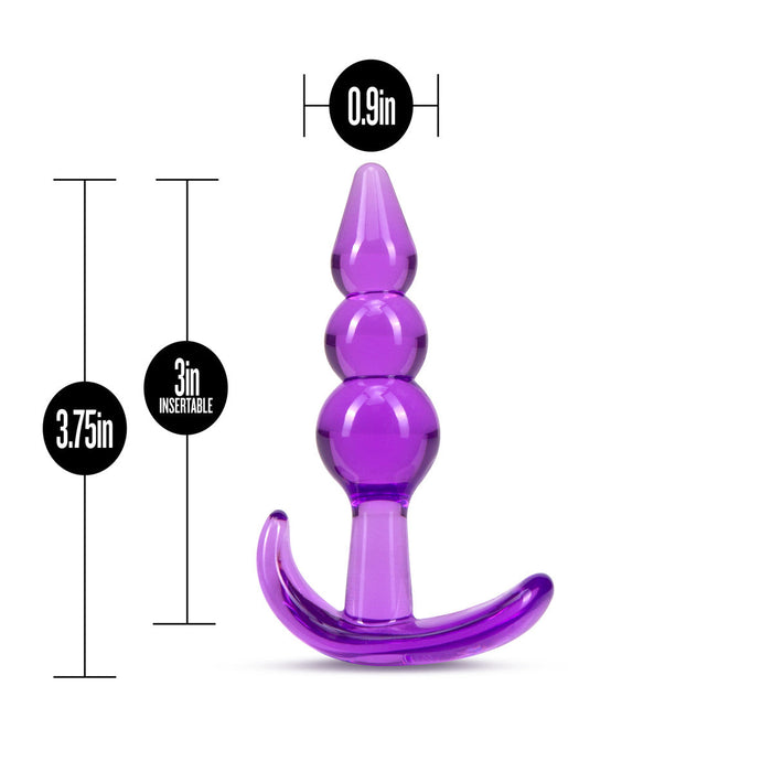 Eden 3.5" Long Purple Beginner's Tapered Slim Anal Butt Plug