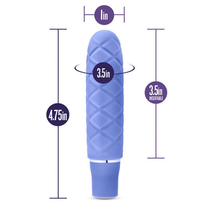 Eden 4.5" Long 10 Mode Ridged Blue Waterproof Vibrator