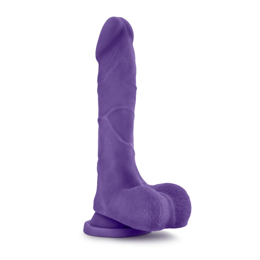 Adult Sex Toys 8.5" Long Purple Rigid Realistic Dildo With Balls & Suction Cup Base