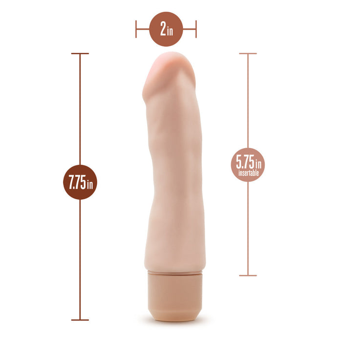 Eden 7" Long Beige Silicone Curved G Spot 10 Mode Vibrating Dildo