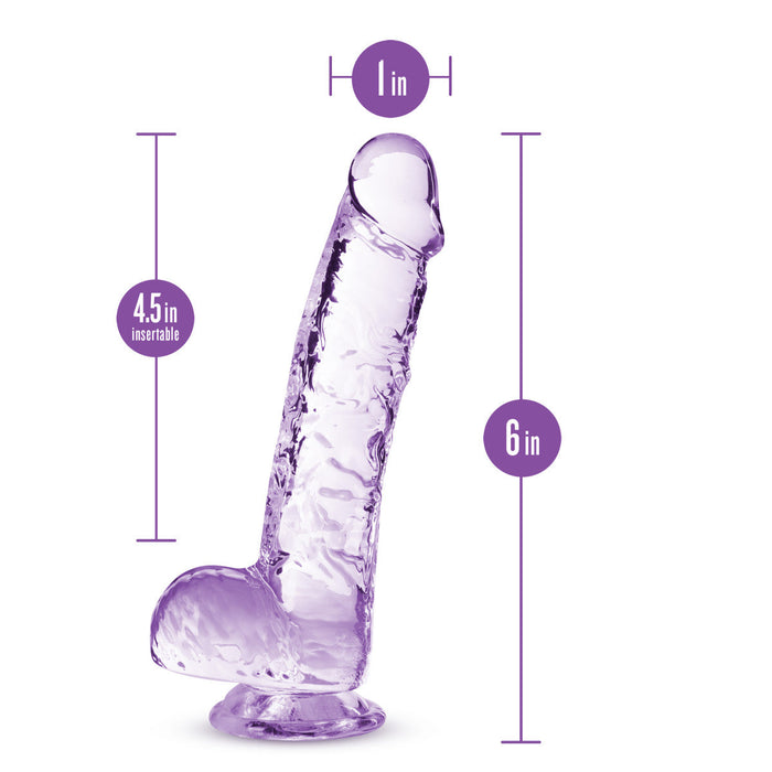 Eden 6" Long G Spot Dildo With Balls & Suction Cup Base