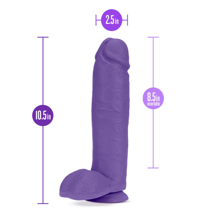 Eden 10.5" Long Purple Realistic Dildo With Balls & Suction Cup Base