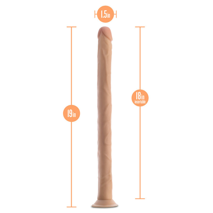 Eden 19" Long Beige Realistic Dildo With Suction Cup Base