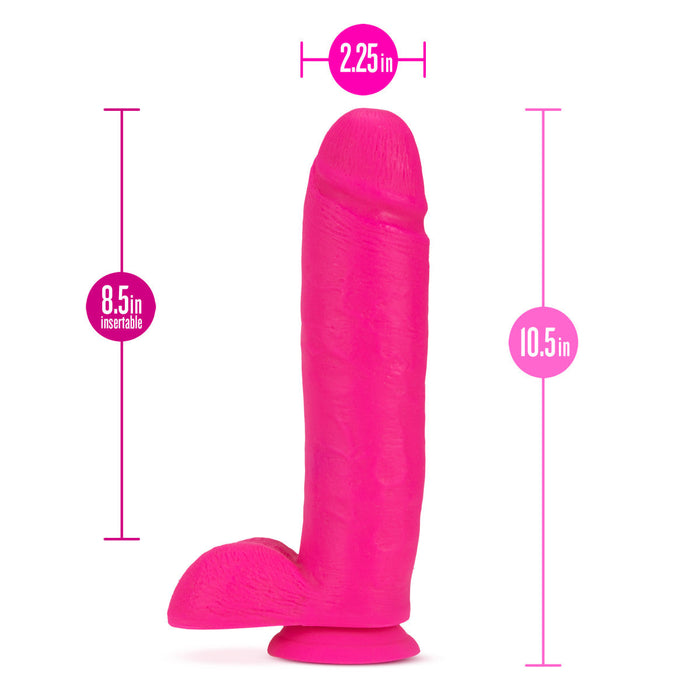 Eden 10.5" Long Pink Realistic Dildo With Balls & Suction Cup Base