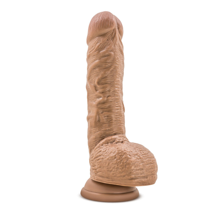 Adult Sex Toys 9" Long Brown Ridged Rigid Realistic Dildo With Suction Cup Base