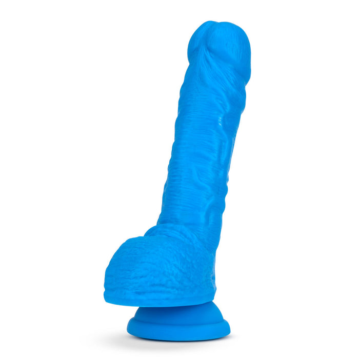 Adult Sex Toys 9" Long Glow In The Dark Blue Silicone Realistic Dildo With Suction Cup Base