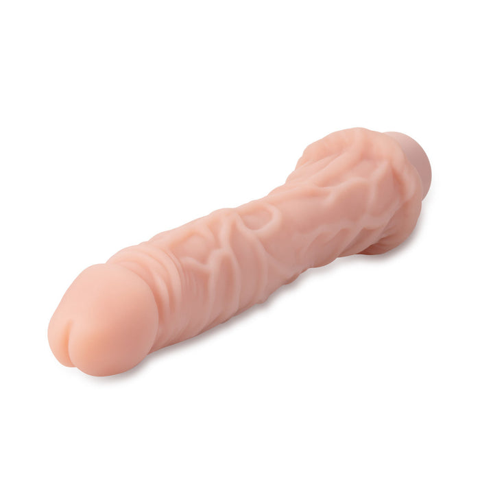 Eden 10" Long Beige Multi-Speed Vibrating Silicone Silicone Dildo