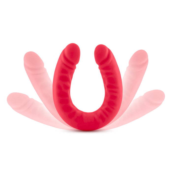 Eden 18" Long Red Silicone U-Shaped Double Sided Dildo