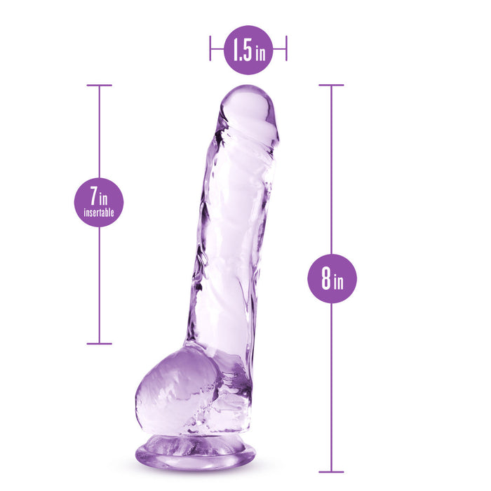 Eden 8" Long G Spot Dildo With Balls & Suction Cup Base