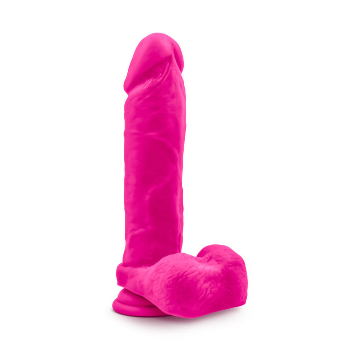 Adult Sex Toys 9" Long Pink Rigid Realistic Dildo With Balls & Suction Cup Base