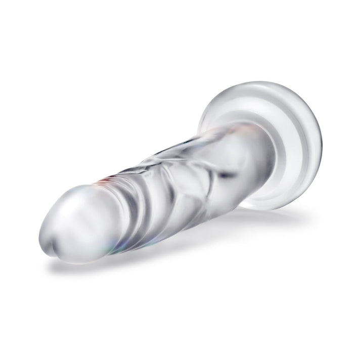 Eden 7.5" Long Clear Ridged G Spot Realistic Dildo With Suction Cup Base