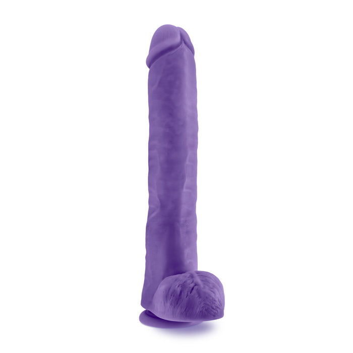 Eden 14" Long Purple Realistic Dildo With Balls & Suction Cup Base