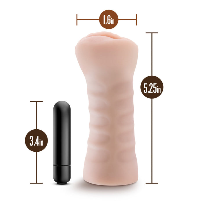 Eden Ultra Soft Beige Realistic Snug Pocket Pussy Vibrating Masturbator