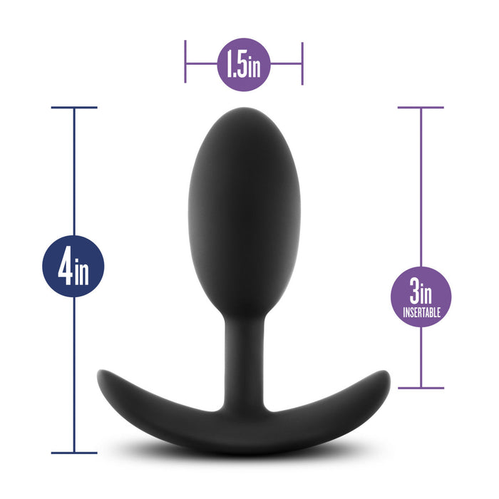 Eden 4" Long Medium Black Silicone Realistic Anal Butt Plug