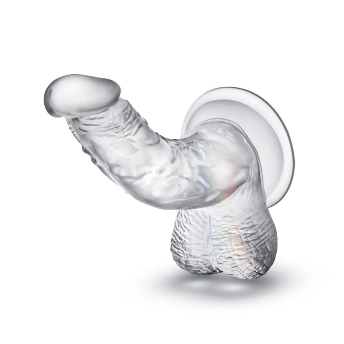 Eden 6.5" Long Clear Curved G Spot Realistic Dildo With Balls & Suction Cup Base