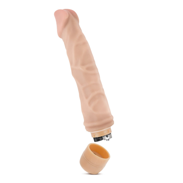 Eden 8.5" Long Beige Ridged Realistic 1 Mode Vibrating Dildo