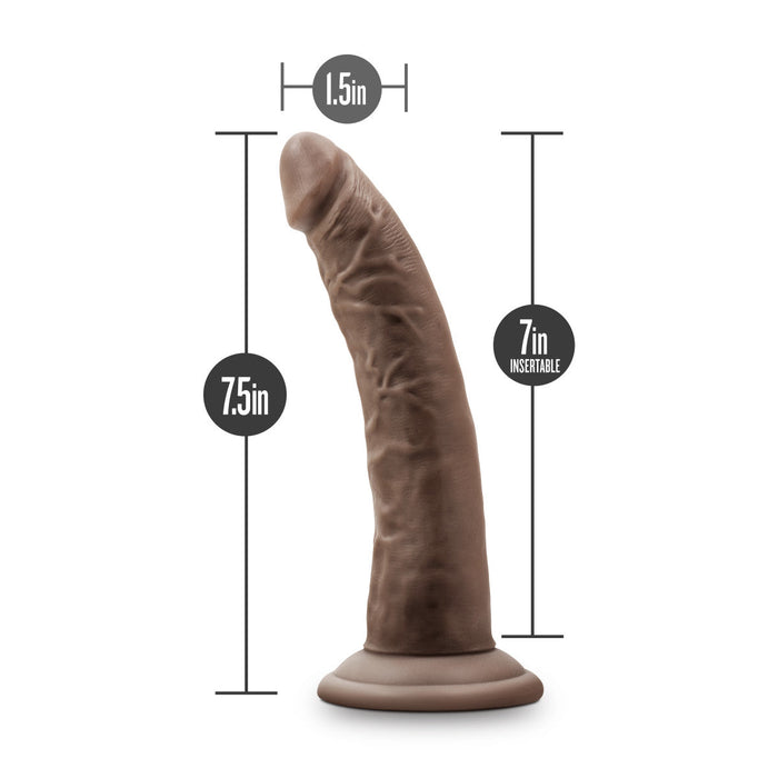 Eden 7.5" Long Ridged Suction Realistic Dildo With Suction Cup Base