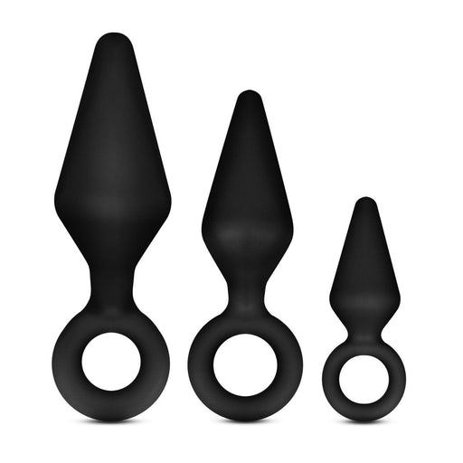 Adult Sex Toys Black Silicone Anal Butt Plug (3 Pack)