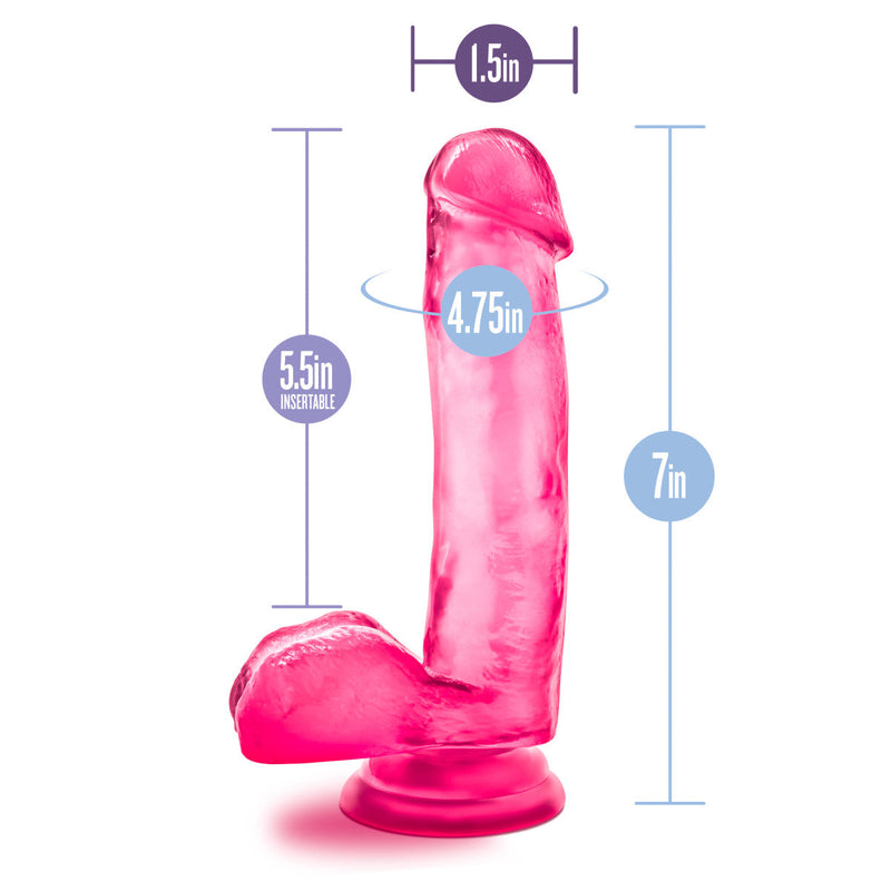 Eden 5.5" Long Pink Realistic Dildo With Balls & Suction Cup Base