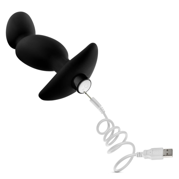 Eden 6.5" Long Black Silicone 10 Mode Anal Butt Plug