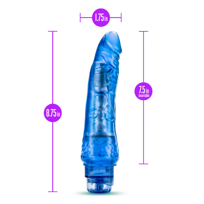 Eden 8.75" Long Blue Realistic Multispeed Vibrating Dildo