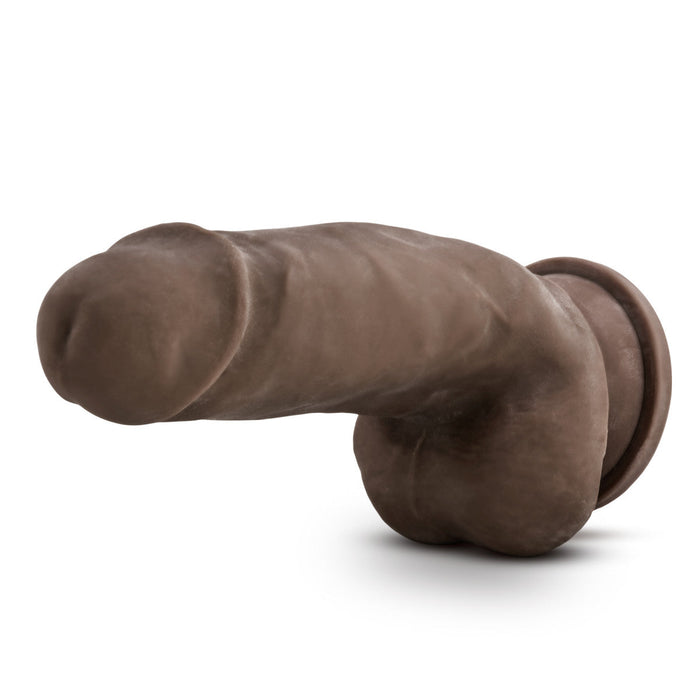 Eden 7" Long Brown Ridged Suction Realistic Dildo With Balls & Suction Cup Base