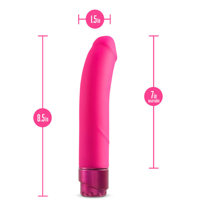 Eden 8.5" Long Pink Ridged G Spot Vibrating Dildo