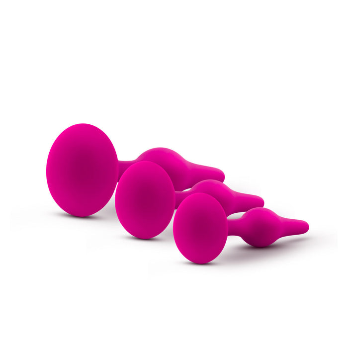 Eden Pink Silicone Anal Butt Plug Beginner Kit (Set of 3)