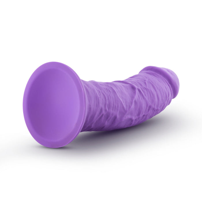 Eden 8" Long Silicone Purple Realistic Curved Dildo With Suction Cup Base