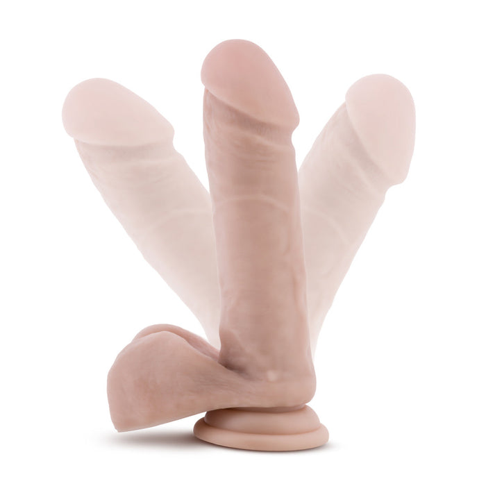 Eden 8" Long Beige Ridged Rigid Realistic Dildo With Suction Cup Base