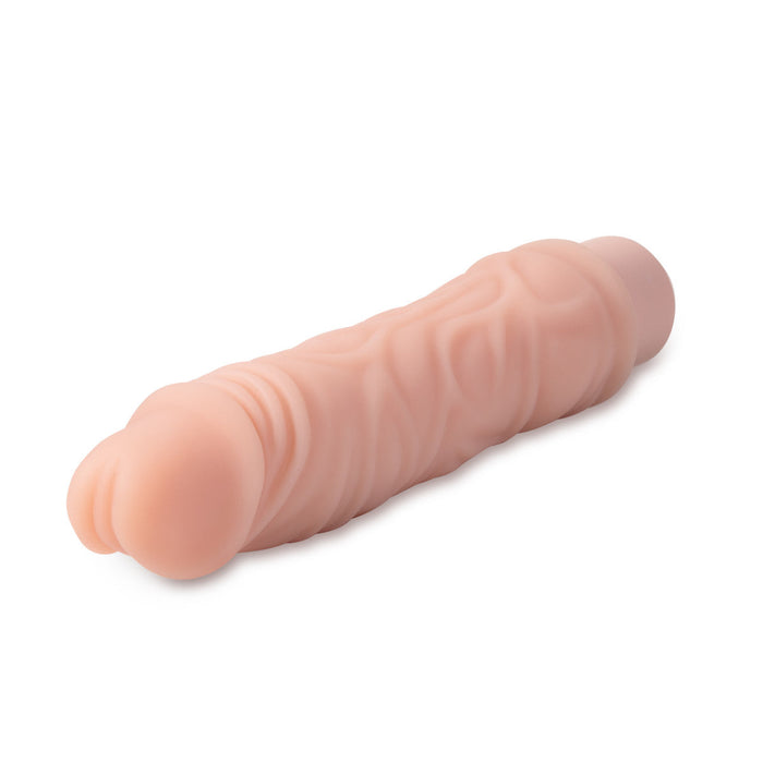 Eden 8" Long Beige Silicone Curved G Spot 10 Mode Vibrating Dildo