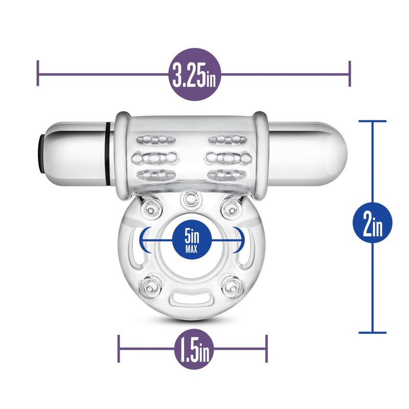 Eden 3-In-1 Clear Soft Ticklers 10 Mode Vibrating Cock Ring